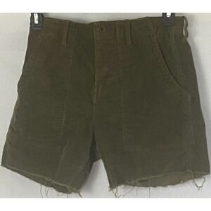 Flint & Tinder Womens Cutoff Corderoy Shorts 10 Olive‎ Green